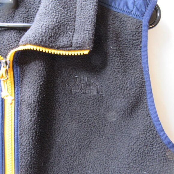 The North Face Vest Men Size Medium Royal Blue Yellow Zipper Fleece Pockets Good - Picture 3 of 10